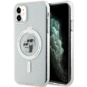 Karl Lagerfeld case for iPhone 11 / Xr – transparent hardcase Karl&Choupette Glitter MagSafe