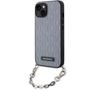 Karl Lagerfeld iPhone 14 6.1″ silver/silver hardcase Saffiano Monogram Chain