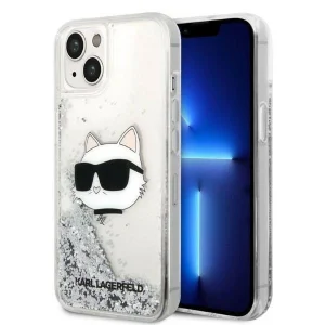 Karl Lagerfeld iPhone 14 Plus 6.7" silver/silver hardcase Glitter Choupette Head