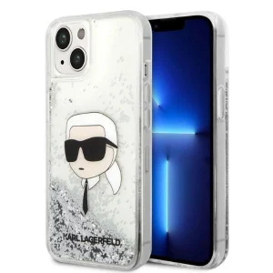 Karl Lagerfeld iPhone 14 Plus 6.7" silver/silver hardcase Glitter Karl Head