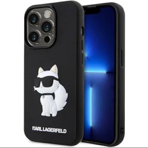 Karl Lagerfeld iPhone 14 Pro 6.1″ black/black hardcase Rubber Choupette 3D