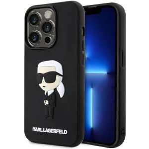 Karl Lagerfeld iPhone 14 Pro 6.1″ black/black hardcase Rubber Ikonik 3D