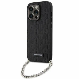 Karl Lagerfeld iPhone 14 Pro 6.1″ black/black hardcase Saffiano Monogram Chain