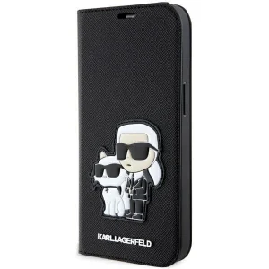 Karl Lagerfeld iPhone 14 Pro 6.1″ bookcase black/black Saffiano Karl & Choupette