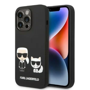 Karl Lagerfeld iPhone 14 Pro 6.1 "hardcase black / black Liquid Silicone Karl & Choupette Magsafe