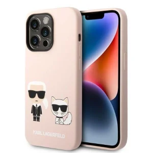 Karl Lagerfeld iPhone 14 Pro 6.1 "hardcase light pink / light pink Silicone Karl & Choupette Magsafe