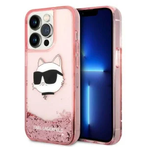 Karl Lagerfeld iPhone 14 Pro 6.1″ pink/pink hardcase Glitter Choupette Head