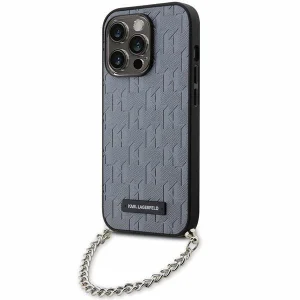 Karl Lagerfeld iPhone 14 Pro 6.1″ silver/silver hardcase Saffiano Monogram Chain