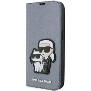 Karl Lagerfeld iPhone 14 Pro Max 6.7" bookcase silver/silver Saffiano Karl & Choupette