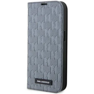 Karl Lagerfeld iPhone 14 Pro Max 6.7" bookcase silver/silver Saffiano Monogram