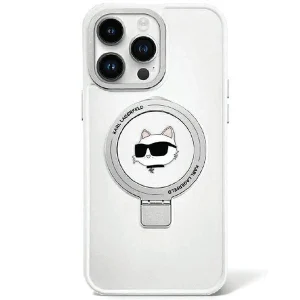 Karl Lagerfeld iPhone 15 Pro 6.1" white/white hardcase Ring Stand Choupette Head MagSafe