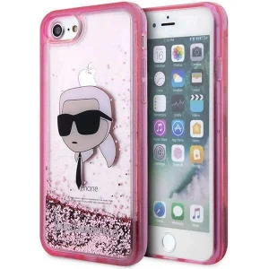 Karl Lagerfeld iPhone 7/8/ SE 2020/2022 pink/pink hardcase Glitter Karl Head