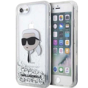 Karl Lagerfeld iPhone 7/8/ SE 2020/2022 silver/silver hardcase Glitter Karl Head