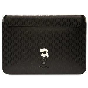 Karl Lagerfeld Sleeve 16" case – black Saffiano Monogram Ikonik