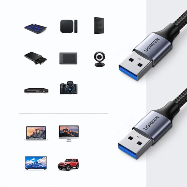 Ugreen cable USB cable - USB 3.0 5Gb/s 1m gray (US373)