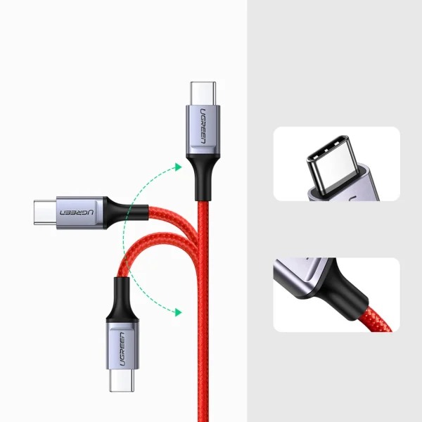 Ugreen US294 USB-C - USB-C 3A 480Mb/s cable 1m - red