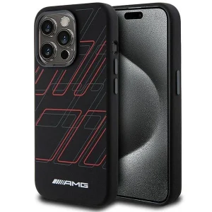 AMG Silicone Large Rhombuses Pattern MagSafe case for iPhone 15 Pro – black