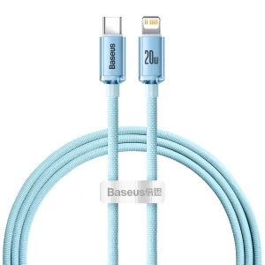 Baseus Crystal Shine Series USB Type C – Lightning cable fast charging Power Delivery 20W 1.2m blue