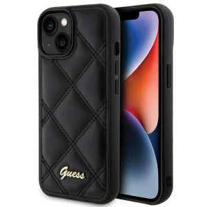 Guess Quilted Metal Logo case for iPhone 15 – black