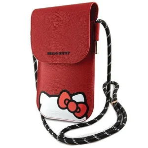 Hello Kitty Leather Hiding Kitty Cord bag – red