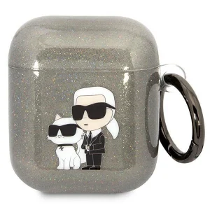 Karl Lagerfeld Airpods 1/2 cover black/black Gliter Karl&Choupette