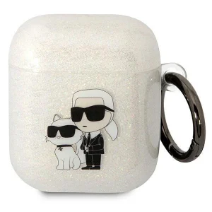 Karl Lagerfeld Airpods 1/2 cover transparent Gliter Karl&Choupette