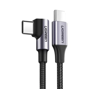 Ugreen angle cable USB Type C – USB Type C Power Delivery 60 W 20 V 3 A 1 m black-gray cable