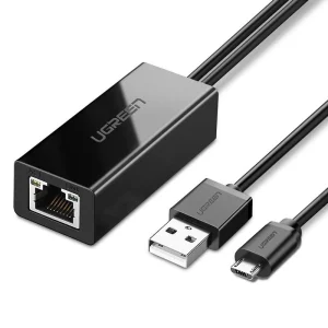 Ugreen external micro USB 100Mbps network adapter for Chromecast 1m black