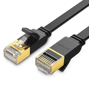 Ugreen Flat Cable Internet Network Cable Ethernet Patchcord RJ45 Cat 7 STP LAN 10 Gbps 3m Black