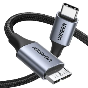 USB C / micro USB-B 3.0 cable Ugreen US565 5Gb/s 3A 1m – gray