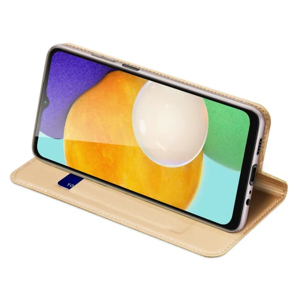 Dux Ducis Skin Pro Case for Samsung Galaxy A14 5G Flip Card Wallet Stand Gold