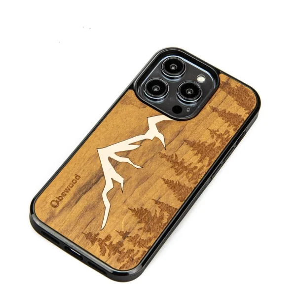 Wooden case for iPhone 14 Pro Bewood Mountains Imbuia