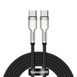 BASEUS cable Type C to Type C PD100W Power Delivery Cafule Metal Cable CATJK-D01 2 meter black