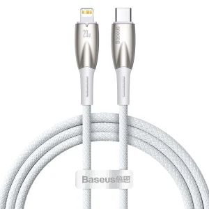 Baseus Glimmer Series cable with fast charging USB-C – Lightning 480Mb/s PD 20W 1m white