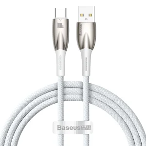 Baseus Glimmer Series fast charging cable USB-A – USB-C 100W 480Mbps 1m white