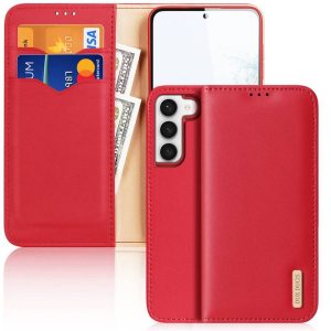 DUX DUCIS Hivo – Leather Wallet Case for Samsung Galaxy S24 red