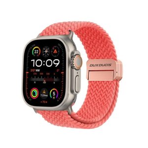 DUX DUCIS Mixture Pro – stretchable braided strap for Apple Watch 42/44/45/49mm guava