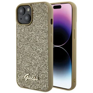 Guess Disco Metal Script case for iPhone 15 – gold