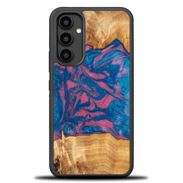 Wood and resin case for Samsung Galaxy A54 5G Bewood Unique Vegas – pink and blue