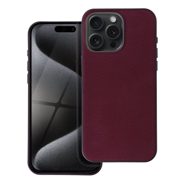 Woven Mag Cover for IPHONE 15 burgundy