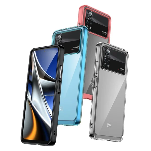 Outer Space Case for Xiaomi Poco X4 Pro 5G cover with a flexible frame blue