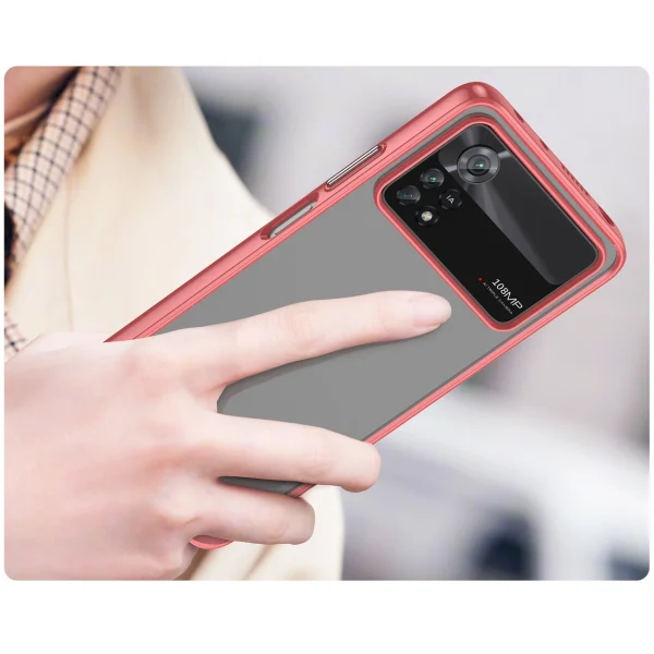 Outer Space Case Xiaomi Poco X4 Pro 5G cover with a flexible frame red