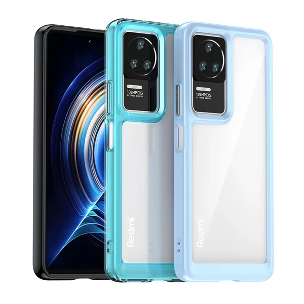 Outer Space Case for Xiaomi Poco F4 5G cover with a flexible frame blue