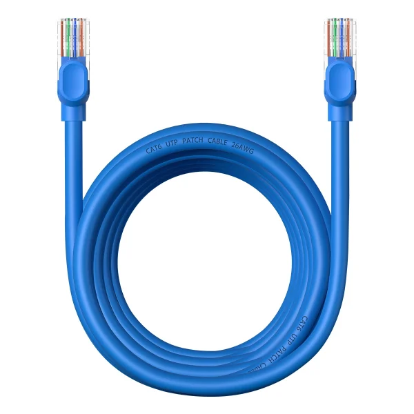 Baseus High Speed ​​Cat 6 RJ-45 1000Mb/s Ethernet cable 5m round - blue