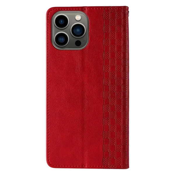 Magnet Strap Case for iPhone 14 Flip Wallet Mini Lanyard Stand red