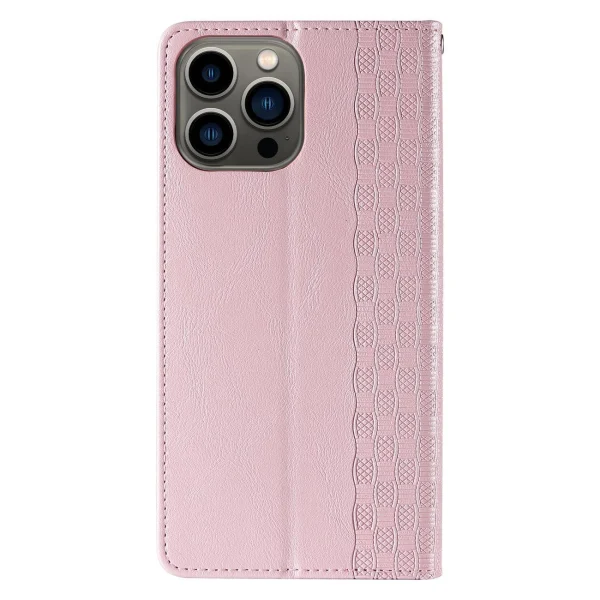 Magnet Strap Case iPhone 14 Case Flip Wallet Mini Lanyard Stand Pink