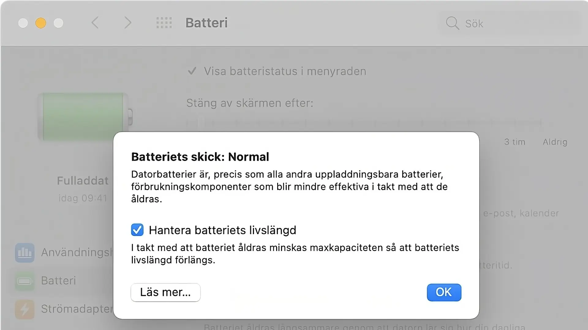 Kontrollera batteristatus på din Macbook Pro