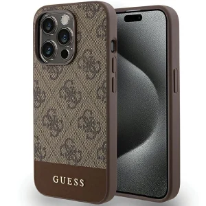 Guess 4G Stripe Collection case for iPhone 15 Pro Max – brown