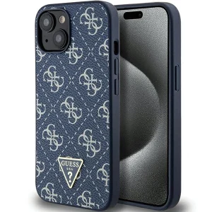 Guess 4G Triangle Metal Logo case for iPhone 15 Plus / 14 Plus – blue