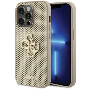 Guess Perforated 4G Glitter case for iPhone 15 Pro – gold